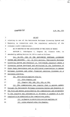 83rd Texas Legislature, Regular Session, Senate Bill 232, Chapter 737