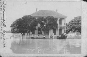 Primary view of the T.B. W. Wessendorff Residence during the flood of 1899.