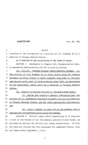 83rd Texas Legislature, Regular Session, House Bill 442, Chapter 248