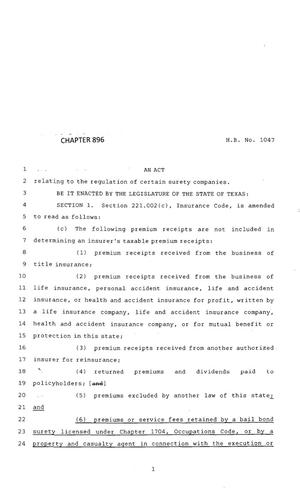 83rd Texas Legislature, Regular Session, House Bill 1047, Chapter 896