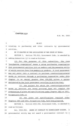 83rd Texas Legislature, Regular Session, House Bill 1050, Chapter 1127