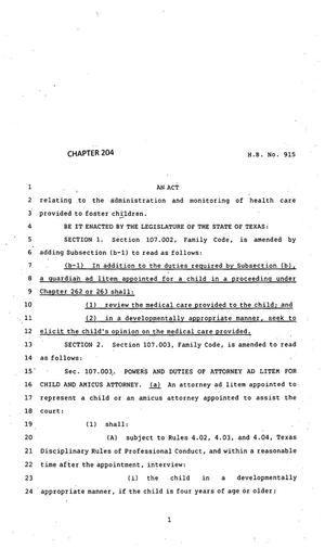 83rd Texas Legislature, Regular Session, House Bill 915, Chapter 204