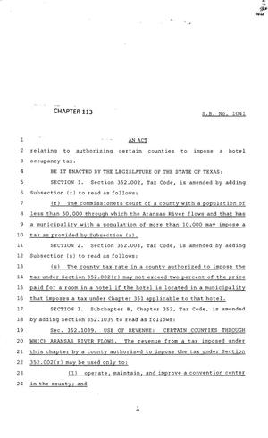 83rd Texas Legislature, Regular Session, Senate Bill 1041, Chapter 113