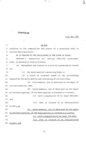 83rd Texas Legislature, Regular Session, Senate Bill 795, Chapter 98