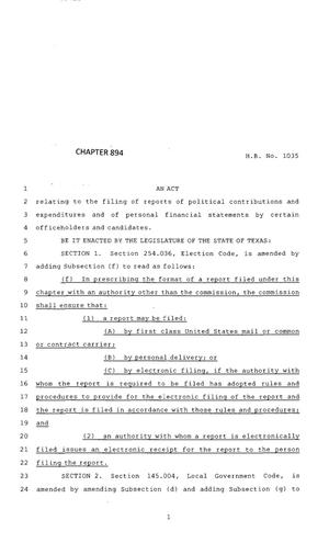 83rd Texas Legislature, Regular Session, House Bill 1035, Chapter 894