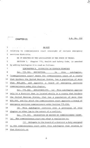 83rd Texas Legislature, Regular Session, Senate Bill 332, Chapter 21