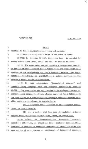 83rd Texas Legislature, Regular Session, Senate Bill 259, Chapter 210