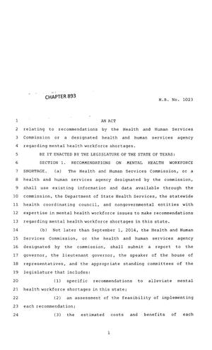 83rd Texas Legislature, Regular Session, House Bill 1023, Chapter 893