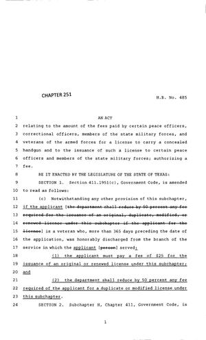 83rd Texas Legislature, Regular Session, House Bill 485, Chapter 251