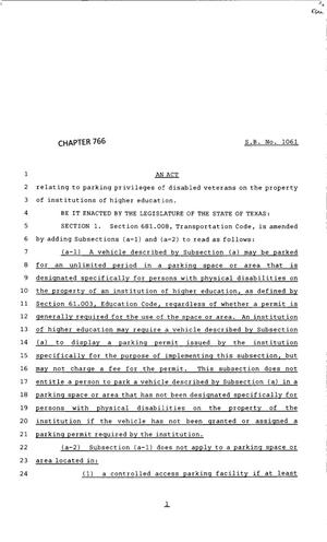 83rd Texas Legislature, Regular Session, Senate Bill 1061, Chapter 766