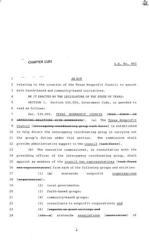 83rd Texas Legislature, Regular Session, Senate Bill 993, Chapter 1183