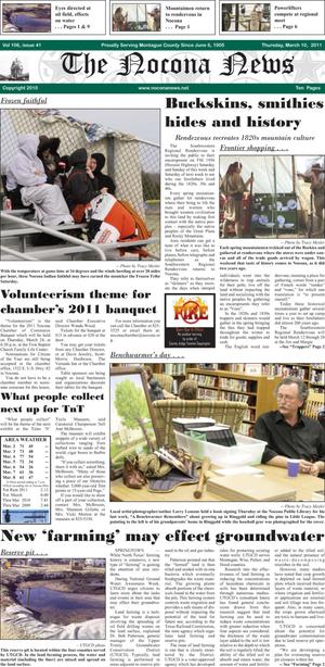 Primary view of object titled 'The Nocona News (Nocona, Tex.), Vol. 106, No. 41, Ed. 1 Thursday, March 10, 2011'.