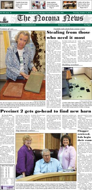 The Nocona News (Nocona, Tex.), Vol. 108, No. 16, Ed. 1 Thursday, October 11, 2012
