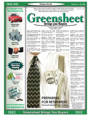 Primary view of object titled 'Greensheet (Dallas, Tex.), Vol. 29, No. 189, Ed. 1 Friday, October 14, 2005'.