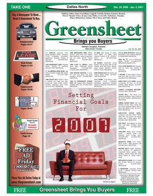 Greensheet (Dallas, Tex.), Vol. 30, No. 266, Ed. 1 Friday, December 29, 2006