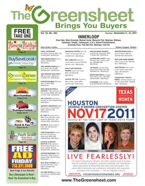 The Greensheet (Houston, Tex.), Vol. 42, No. 484, Ed. 1 Wednesday, November 9, 2011