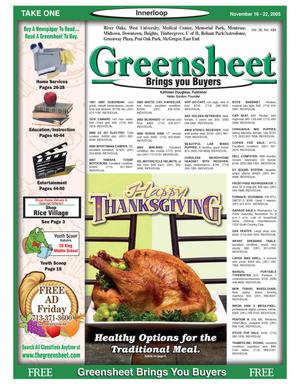 Greensheet (Houston, Tex.), Vol. 36, No. 484, Ed. 1 Wednesday, November 16, 2005