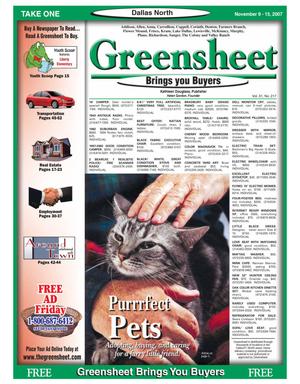 Greensheet (Dallas, Tex.), Vol. 31, No. 217, Ed. 1 Friday, November 9, 2007