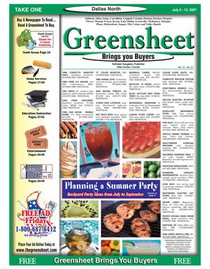 Greensheet (Dallas, Tex.), Vol. 31, No. 91, Ed. 1 Friday, July 6, 2007