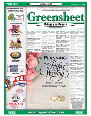 Greensheet (Dallas, Tex.), Vol. 31, No. 315, Ed. 1 Friday, February 15, 2008