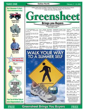 Greensheet (Dallas, Tex.), Vol. 29, No. 315, Ed. 1 Friday, February 17, 2006