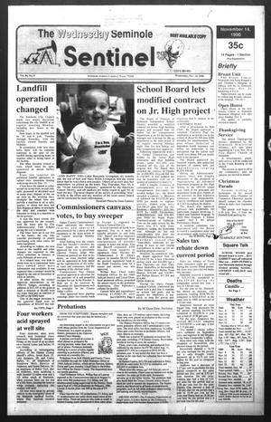 Primary view of object titled 'The Seminole Sentinel (Seminole, Tex.), Vol. 84, No. 5, Ed. 1 Wednesday, November 14, 1990'.