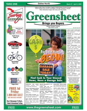 Greensheet (Dallas, Tex.), Vol. 32, No. 357, Ed. 1 Friday, March 27, 2009