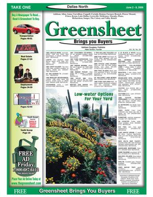 Primary view of object titled 'Greensheet (Dallas, Tex.), Vol. 30, No. 56, Ed. 1 Friday, June 2, 2006'.