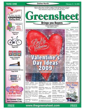 Greensheet (Dallas, Tex.), Vol. 32, No. 315, Ed. 1 Friday, February 13, 2009