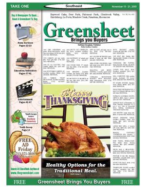 Greensheet (Houston, Tex.), Vol. 36, No. 481, Ed. 1 Tuesday, November 15, 2005