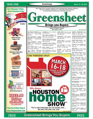Greensheet (Houston, Tex.), Vol. 38, No. 64, Ed. 1 Wednesday, March 14, 2007