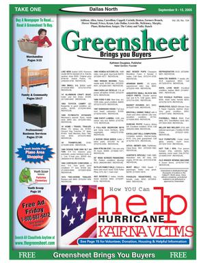 Greensheet (Dallas, Tex.), Vol. 29, No. 154, Ed. 1 Friday, September 9, 2005