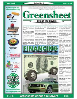 Greensheet (Dallas, Tex.), Vol. 29, No. 329, Ed. 1 Friday, March 3, 2006