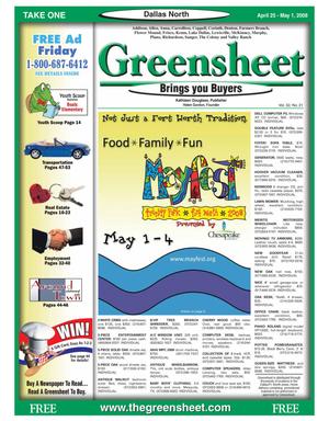 Greensheet (Dallas, Tex.), Vol. 32, No. 21, Ed. 1 Friday, April 25, 2008