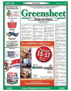 Primary view of object titled 'Greensheet (Houston, Tex.), Vol. 39, No. 4, Ed. 1 Wednesday, February 6, 2008'.