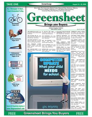Greensheet (Houston, Tex.), Vol. 37, No. 328, Ed. 1 Wednesday, August 16, 2006