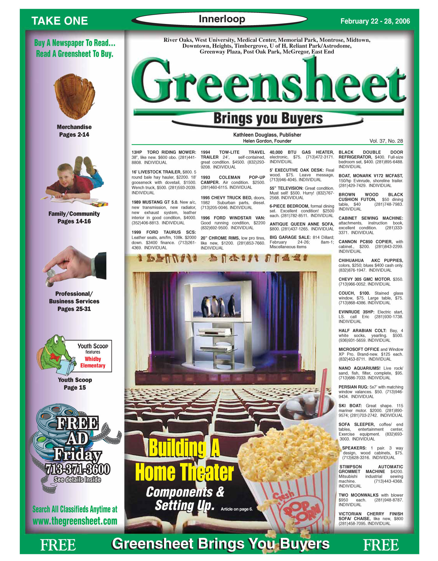 Greensheet (Houston, Tex.), Vol. 37, No. 28, Ed. 1 Wednesday, February 22, 2006
                                                
                                                    [Sequence #]: 1 of 56
                                                