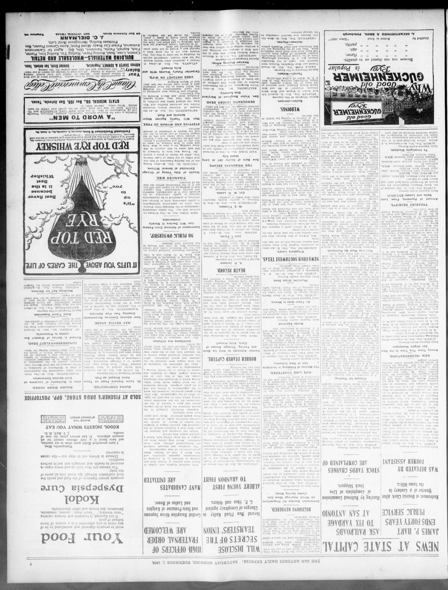 The Daily Express. (San Antonio, Tex.), Vol. 41, No. 335, Ed. 1 Saturday, December 1, 1906
                                                
                                                    [Sequence #]: 7 of 14
                                                