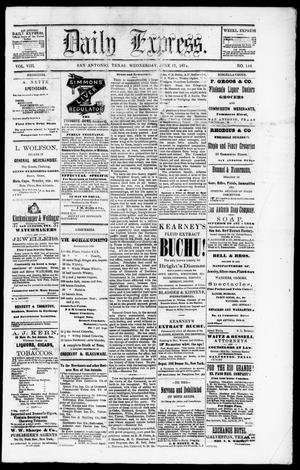 Daily Express. (San Antonio, Tex.), Vol. 8, No. 142, Ed. 1 Wednesday, June 17, 1874