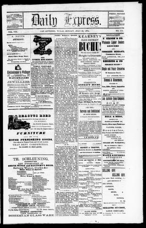 Daily Express. (San Antonio, Tex.), Vol. 8, No. 175, Ed. 1 Sunday, July 26, 1874