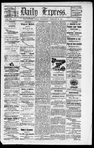 Daily Express. (San Antonio, Tex.), Vol. 8, No. 40, Ed. 1 Wednesday, February 18, 1874