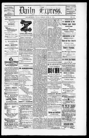 Daily Express. (San Antonio, Tex.), Vol. 8, No. 144, Ed. 1 Friday, June 19, 1874