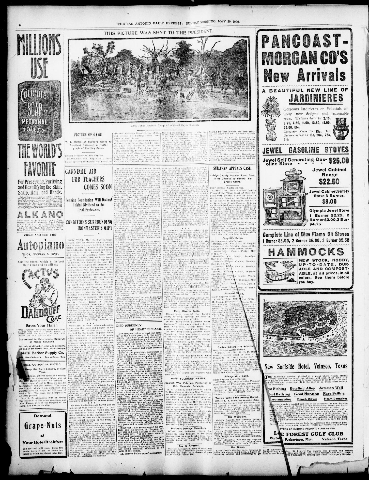 The Daily Express. (San Antonio, Tex.), Vol. 41, No. 140, Ed. 1 Sunday, May 20, 1906
                                                
                                                    [Sequence #]: 4 of 42
                                                