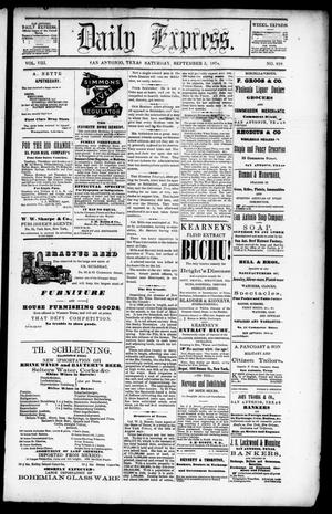 Daily Express. (San Antonio, Tex.), Vol. 8, No. 210, Ed. 1 Saturday, September 5, 1874