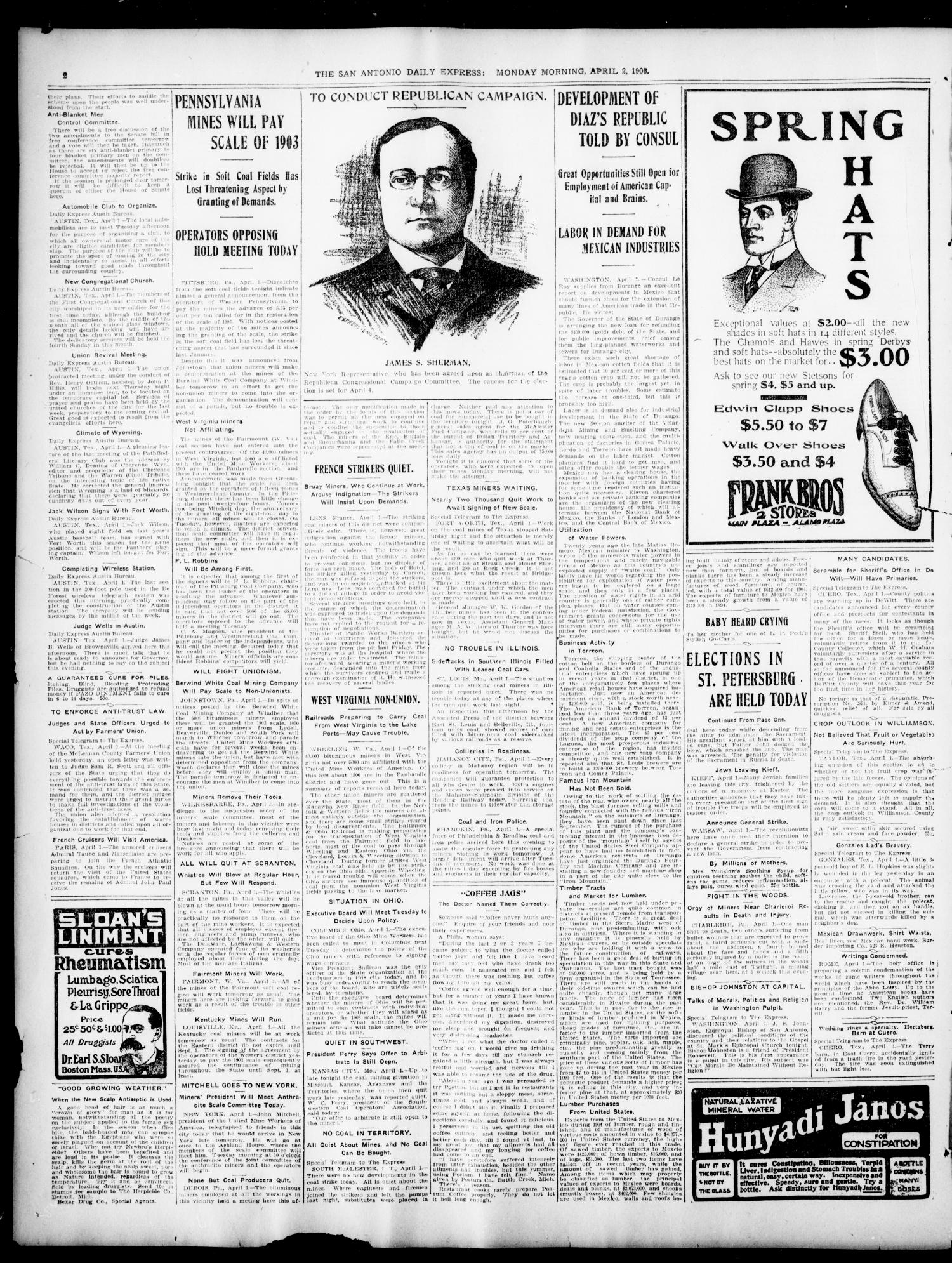 The Daily Express. (San Antonio, Tex.), Vol. 41, No. 92, Ed. 1 Monday, April 2, 1906
                                                
                                                    [Sequence #]: 2 of 10
                                                