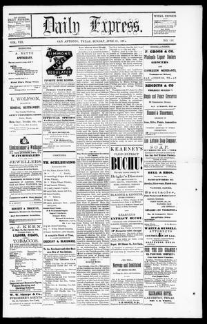 Daily Express. (San Antonio, Tex.), Vol. 8, No. 146, Ed. 1 Sunday, June 21, 1874