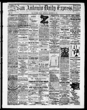 San Antonio Daily Express. (San Antonio, Tex.), Vol. 8, No. 316, Ed. 1 Saturday, December 26, 1874
