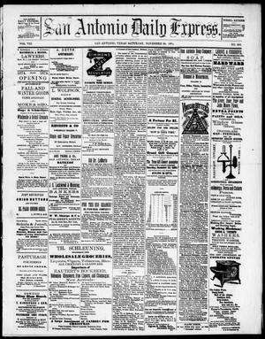 San Antonio Daily Express. (San Antonio, Tex.), Vol. 8, No. 293, Ed. 1 Saturday, November 28, 1874