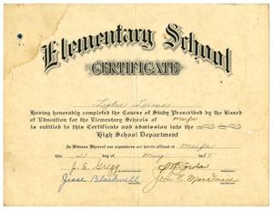 [Elementary School Certificate, 1937]
