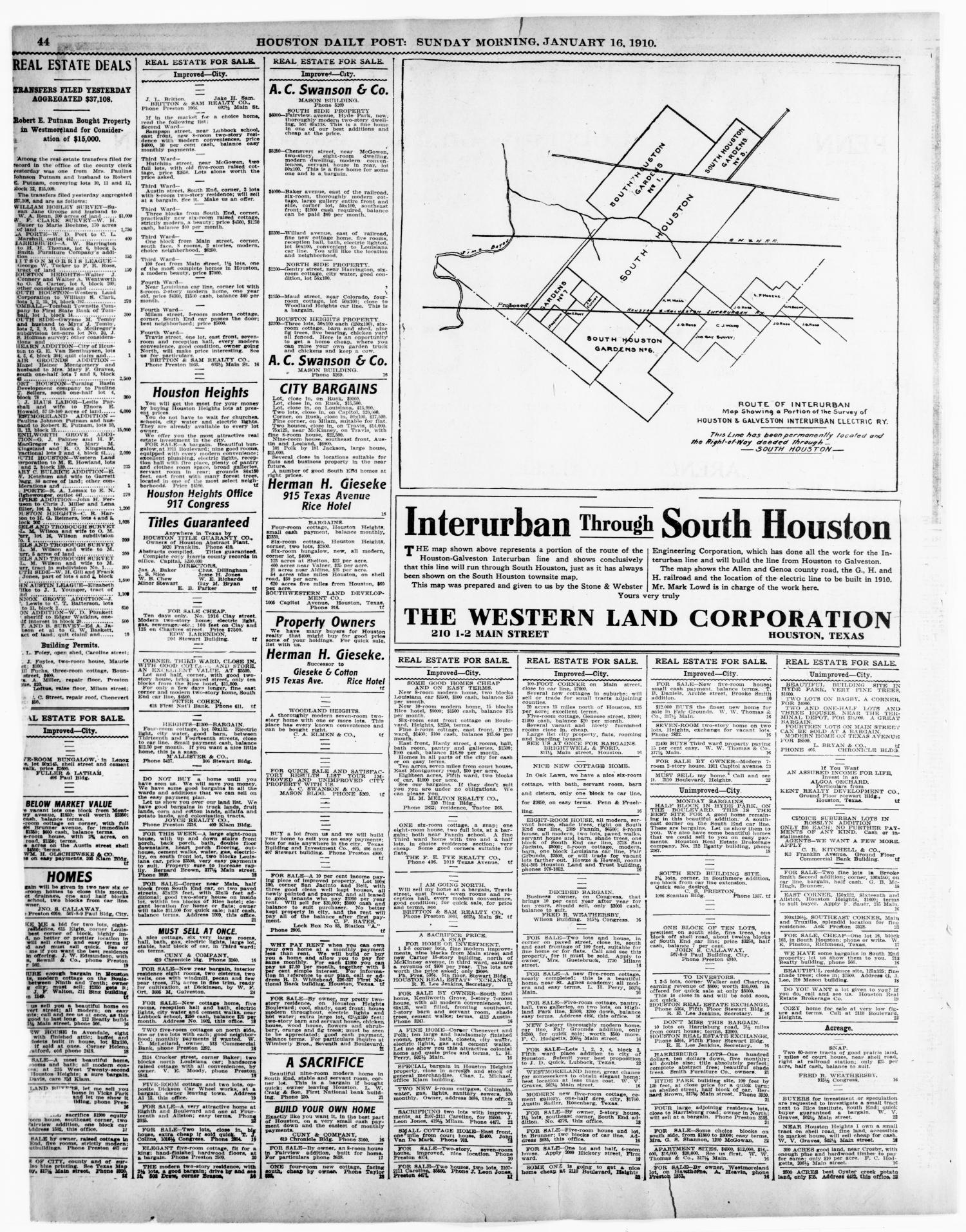 The Houston Post. (Houston, Tex.), Vol. 25TH YEAR, Ed. 1 Sunday, January 16, 1910
                                                
                                                    [Sequence #]: 44 of 56
                                                